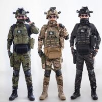 Trang phục SWAT cảnh sát ngụy trang quần áo ngắn tay áo cosplay đồ quân phục cho bé bộ quân đội cho bé