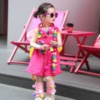 [Trang phục thời trang] Bộ đồ mùa hè cho trẻ em, áo tank top rộng rãi phong cách Hàn Quốc cho bé gái, thấm mồ hôi, thoáng khí, trang phục dopamine