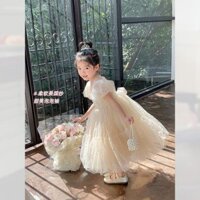 Trang phục trẻ em Elephant Lolo Trang phục trẻ em Váy mùa hè mới 2023 Váy bé gái Váy lưới dài Váy Công Chúa Thời trang