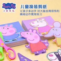 Trang phục trẻ em Peppa Pig cắt giấy vui nhộn cho trẻ mẫu giáo 3-6 tuổi Paw Patrol DIY giáo dục