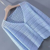 Trắng Rỗng Dệt Kim Cardigan Nữ Mỏng Dài Tay Băng Lụa Khăn Choàng Bên Ngoài Phù Hợp Với Sling Váy Điều Hòa Áo Sơ Mi Top Mùa Hè 5.11