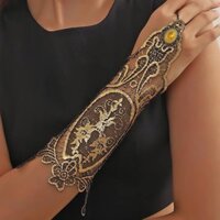 Trang sức Âu Mỹ găng tay vàng Găng tay ren cổ điển trang trí váy với Vòng Tay Nữ [yfs]