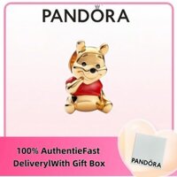 Trang sức bạc 100% s925 miễn thuế, nhẫn Pandora, quà tặng trang sức, charm gấu Winnie the Pooh Disney 762212 C01
