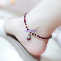 Trang sức bạc, mặt dây chuyền garnet, vòng chân nhỏ hình chân pixiu, hai loại LW8W