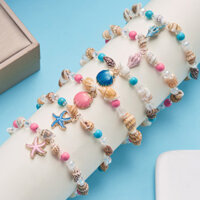 Trang sức chân bãi biển bán chạy ở châu Âu và Mỹ, phong cách đại dương, vòng cổ và vòng tay hạt ngọc trai cho phụ nữ