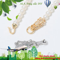 💖Trang sức DIY💖Giữ màu mạnh mẽ 14K mạ vàng vi khảm Zircon đầu rồng ngọc trai đầu Vòng tay Tự Làm Vòng Cổ Vòng tay phụ kiện khóa trang sức [Dây chuyền Vòng tay Khóa Vòng cổ]