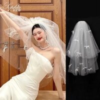 Trang sức đội đầu cô dâu Hàn Quốc, trang sức cài tóc cánh hoa nơ nhỏ cổ tích, trang sức chụp ảnh địa điểm tạo kiểu váy cưới chính