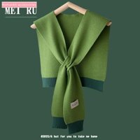 [Trang Sức Lãng Mạn] Khăn Choàng Cổ Len Màu Xanh Lá Hợp Thời Trang Cao Cấp Cho Nữ