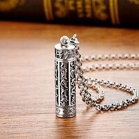 Trang sức Mặt dây chuyền mạ bạc Sáu xương Mantra Vòng cổ nam Mặt dây chuyền bạc