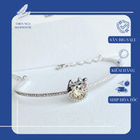 Trang sức Swarovski, Vòng tay mèo thần tài bạc mẫu mới fullbox_thien_nga_viet_nam