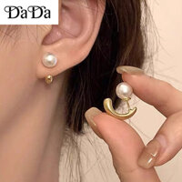 Trang Sức Thời Trang Cong Kim Loại Giọt Nước Bông Tai Nữ Ngọc Trai Nhân Tạo