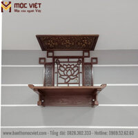 Trang thờ treo kết hợp ốp lưng hoa sen gỗ Mộc Việt mẫu TT-1062