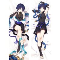 Trang Trí Anime Genshin Tác Động Lang Thang Scaramouche Dakimakura Waifu Vỏ Gối 2 Mặt In Ôm Thân Đệm