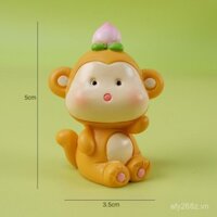 Trang trí bánh động vật, tượng nhỏ bằng nhựa cho xe hơi, quà tặng ngày trẻ em, hình mèo hoạt hình và thỏ