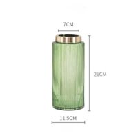 [Trang trí & Cắm hoa] Bình thủy tinh xanh vân dọc cổ vàng BH8,9 Phạm Nguyễn Decor - Giá ưu đãi