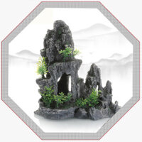Trang trí cảnh quan hồ cá cảnh đá, hang đá nhân tạo cây đá trang trí hồ cá, trang trí hồ cá cảnh đá núi bằng nhựa