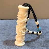 Trang trí cột rồng chạm khắc bằng ngà voi, rồng bảo vệ chủ nhân và mang lại sự giàu có, trang trí phòng khách tại nhà, quà tặng lý tưởng, ưu đãi thời gian có hạn