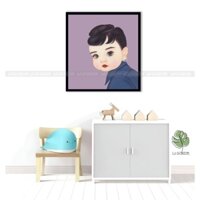 Trang Trí Decor Cute Phòng Ngủ Phòng Bé Cafe Coffee Homestay Tranh Phiên Bản Chibi Minh Tinh Audrey - 50x50cm