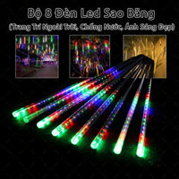 Trang Trí Đẹp Bộ Đèn Led Sao Băng KhoNCC Hàng Chính Hãng - Treo Trên Cao Đủ Màu 8 Ống 50 Cm - Chống Nước Để Ngoài Trời - KLM-8LSB5T