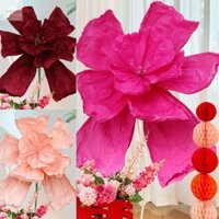 Trang trí phòng cưới AWNGD, Hoa Diều giấy quá khổ đầy màu sắc, Vườn hoa giấy nhăn quy mô lớn 87cm khổng lồ