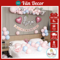 Trang trí phòng cưới ❤️FREESHIP❤️ Set bóng trang trí giường cưới, phòng tân hôn tông màu hồng HOT TREND 2022