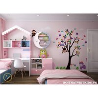 Trang trí phòng ngủ cho bé gái thích màu hồng cực yêu với giường tầng