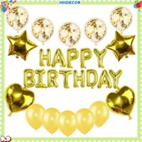 Trang Trí Sinh Nhật -Set bong bóng HAPPY BIRTHDAY+ bóng tròn trang trí sinh nhật đơn giản, tiện lợi