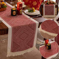 Trang Trí Tết Bàn Chạy Màu Đỏ Khăn Trải Bàn Handmade Cotton Và Vải Lanh Dệt Tủ Tivi Vỏ Bàn Cà Phê Thích Hợp Cho Lễ Hội Gia Đình Trang Trí Bàn Thảm