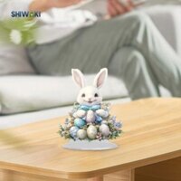 Trang trí thỏ Acrylic Trang trí lễ Phục sinh độc đáo Dấu hiệu phẳng 2D cho kệ trưng bày nhà góc