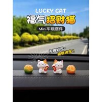 Trang trí xe ô tô mèo may mắn dễ thương Ganzan, trang trí nội thất xe điện, gương chiếu hậu