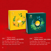Trăng Vàng Hồng Ngọc An Lành ( 4 Bánh x160g)- 2025 ( Hộp màu xanh)
