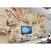 Tranh 3D dán phòng khách, phòng ngủ tường hoa KT 120x80cm