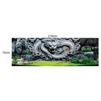 Tranh 3d Decal có sẵn keo, Tranh Dán Bể Cá Thủy Sinh, Bể Cá Rồng_216cm x 70cm