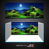 Tranh 3D Koifish, Tranh Dán Bể Cá, Thảm cỏ dưới ánh trăng , AQB20-005 - 100x40
