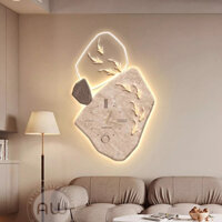 Tranh 3D LED Đồng Hồ Cửu Ngư Cá Chép Trang Trí Phòng Khách Quán Cà Phê OHA Decor [Hàng Có Sẵn]