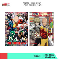 Tranh 3D One-Punch Man - Tranh Anime đổi hình Nhân Vật Saitama, Genos, Tatsumaki Trang trí góc gaming, làm việc, Học tập