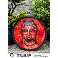 [Tranh 3D] Phật Giáo tròn 63cm treo tường| Tranh Phật để phòng thờ | Tranh nghệ thuật trang trí