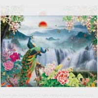 Tranh 3D uyên ương hồ điệp 80x60 cm
