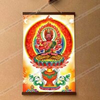 Tranh Ái Nhiễm Minh Vương treo tường nẹp gỗ 40x60cm bằng vải phủ bóng cao cấp dày dặn