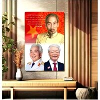 Tranh Ảnh Bác Nguyễn Phú Trọng Bác Hồ Bác Giáp Tráng Gương Cao Cấp