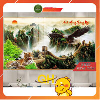 Tranh Anh Hùng Tương Ngộ, Hổ - Đại Bàng,Treo Tường Phòng Khách/ Phòng Ngủ