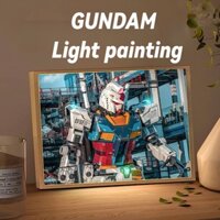 Tranh ánh sáng Anime Mobile Suit Gundam, phác họa đường nét, tranh phát sáng sáng tạo, đèn ngủ quà tặng sinh nhật