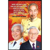 Tranh bác hồ bác giáp bác trọng yêu nước - treo phòng khách - phòng thờ - tưởng nhớ - quà tặng M00