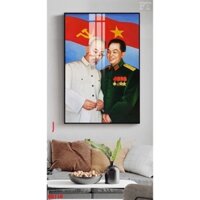 tranh Bác Hồ Bác giáp sẵn treo 50x75cm chất liệu cao cấp tráng gương nhiều mẫu và kích thước