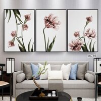 Tranh bộ 3 giả sơn dầu siêu đẹp - Tranh hoa treo tường siêu đẹp