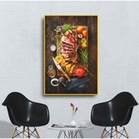 Tranh Bò Beefsteak, Tranh Canvas, Tranh Tráng Gương, Tranh Món Ăn, Tranh Nhà Hàng, Tranh Quán Ăn