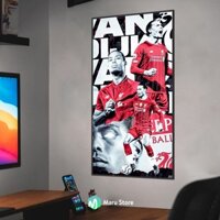 Tranh Bóng Đá Virgil van Dijk Treo Tường Có Khung