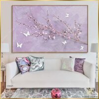 Tranh Bươm Bướm Bên Cánh Đào Êm Dịu C8445