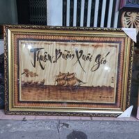 Tranh Bút lửa nghệ thuật Dzũ Kha trang trí nhà cửa 50x70cm  _ Mẫu Thuận buồm xuôi gió