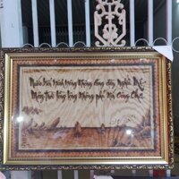 Tranh Bút lửa nghệ thuật Dzũ Kha trang trí nhà cửa KT 50x70cm  _ Mẫu Cha mẹ